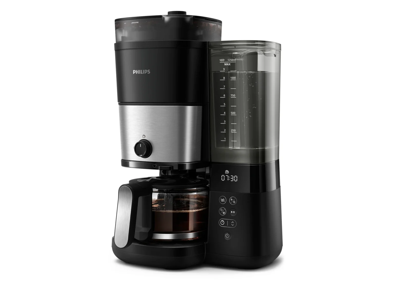 Philips Drip Coffee Maker with Grinder: Fresh Bean Flavor & Custom Brewing